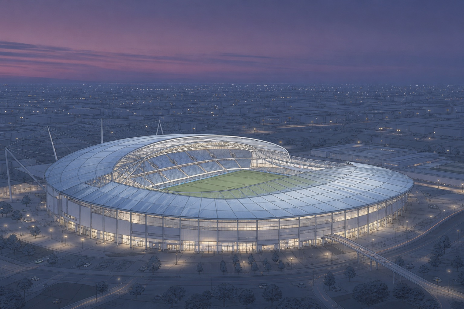 Original architectural illustration of MKM Stadium in Hull